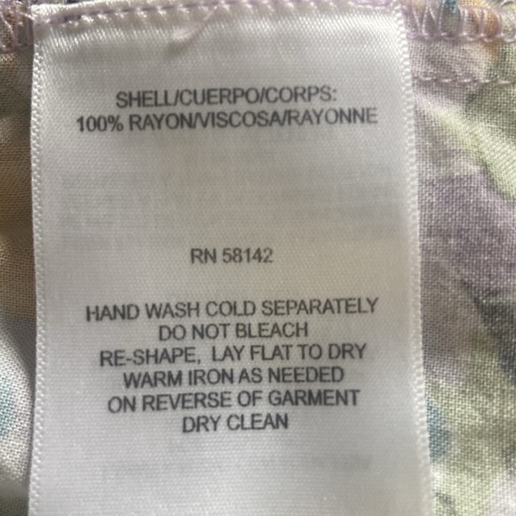 Donna Morgan Sz 10 Purple/Green Floral Women’s Loose Multi Tier High Neck Dress - Picture 7 of 7